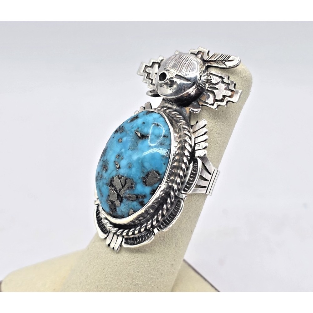 Bennie Ration Sterling Silver‎ Turquoise Ring Size 7 Navajo Native 20 Gram NWOT